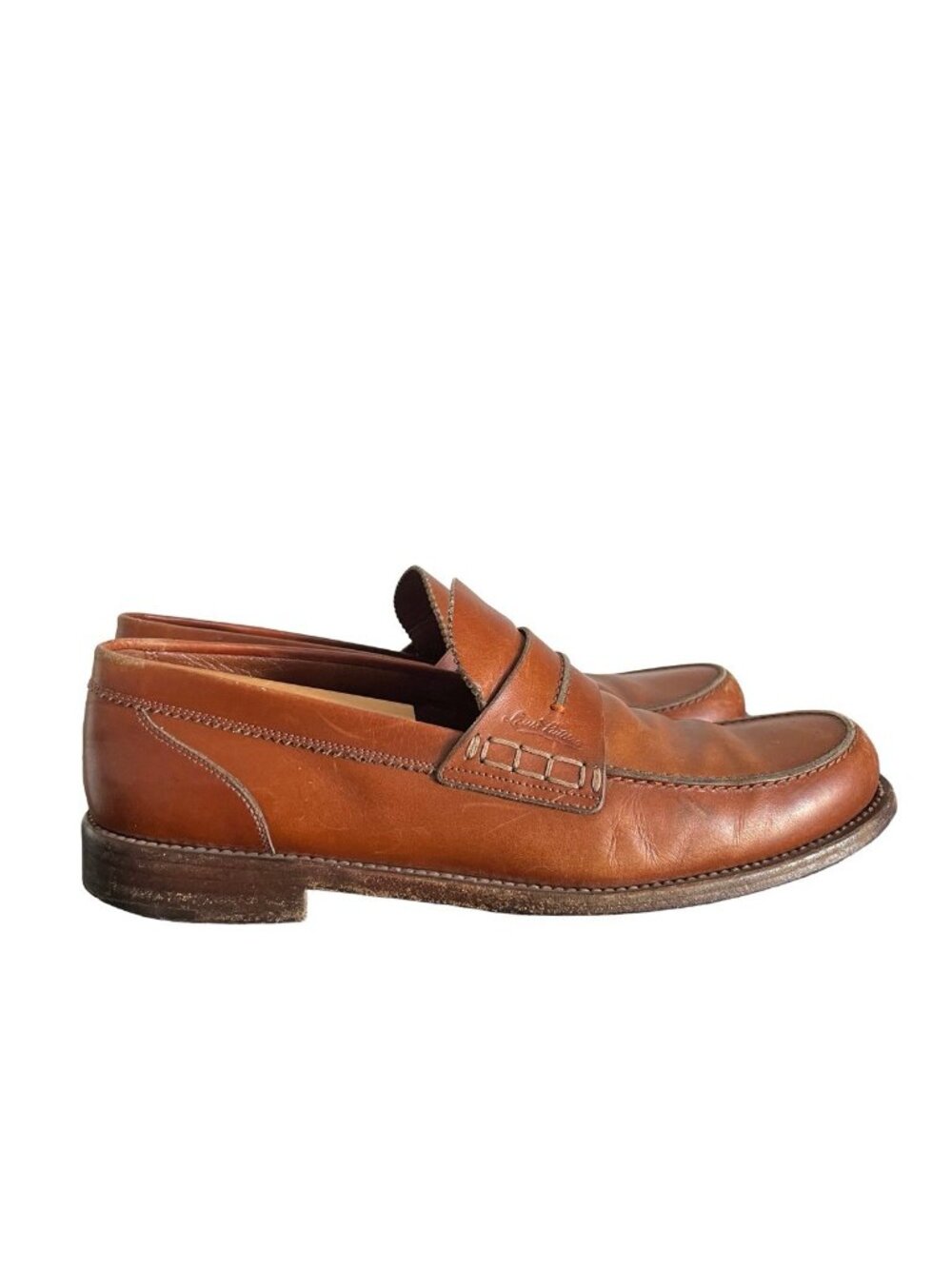 Louis Vuitton brown leather loafers